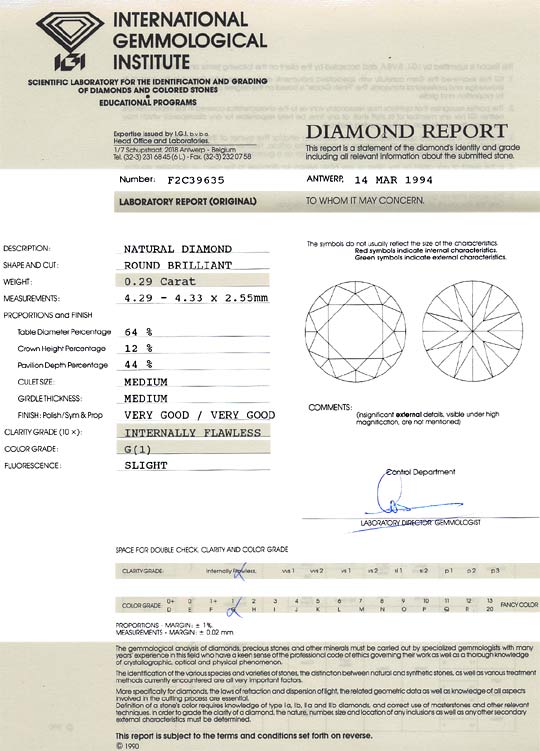 Foto 9 - Diamant 0,29 ct Brillant IGI Lupenrein Top Wesselton G, D6168