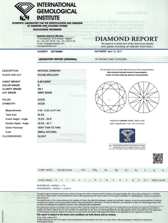 Foto 9 - Diamant 0,29ct Brillant Top Wesselton VS1 IGI Expertise, D6777