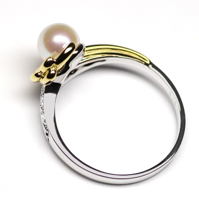 Foto 3 - Diamantring Perle und Brillanten 14K Bicolor Gold, Q1517