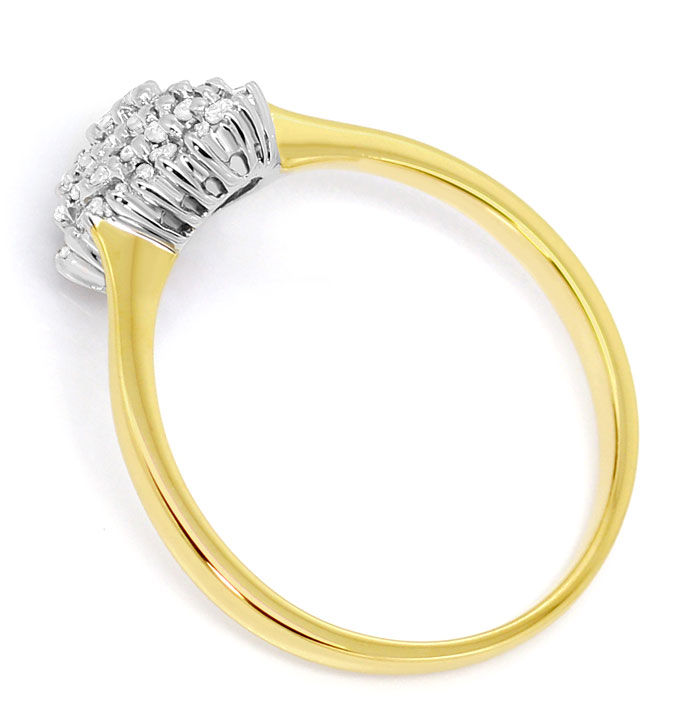 Foto 3 - Herzförmiger Diamant-Ring mit 52 Brillanten in 14K Gold, S3531