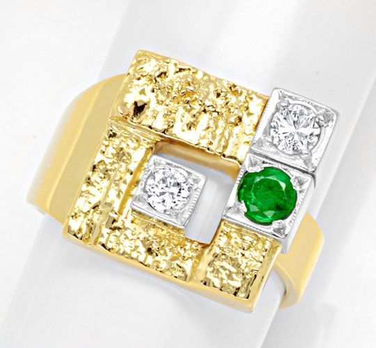 Foto 2 - Diamanten-Ring, Handarbeit, Spitzen Smaragd, S6039