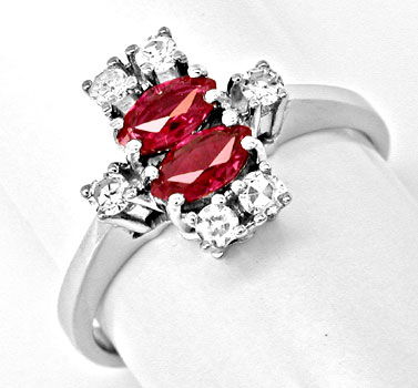 Foto 1 - Klassischer Diamant Rubinring Weissg.Shop Neu, S8399