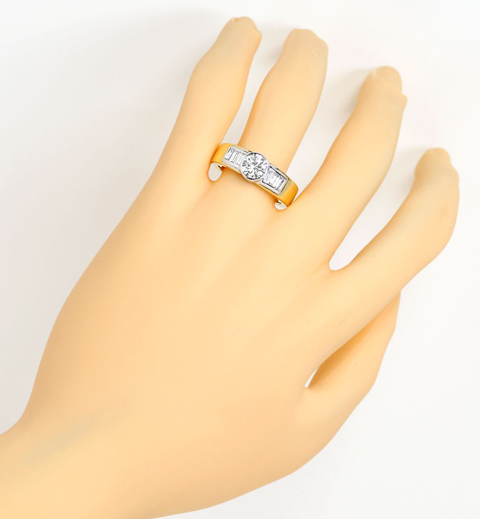 Foto 4 - Handarbeits-Ring 1,09 Brillant 0,56ct Diamant Baguetten, S9258