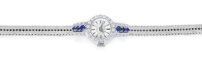 Foto 1 - Rox Diamanten Saphire Damen-Armbanduhr in 18K Weißgold, U2574