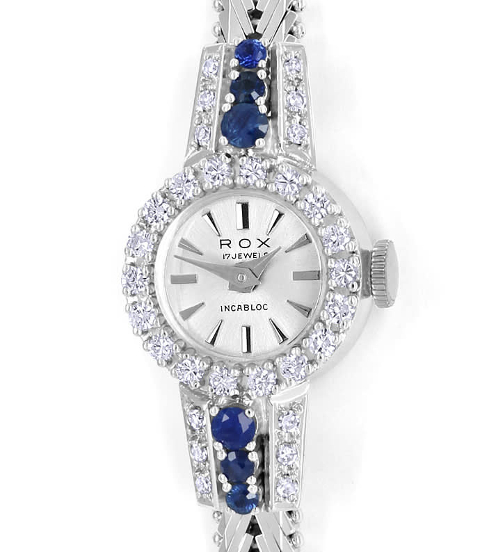Foto 2 - Rox Diamanten Saphire Damen-Armbanduhr in 18K Weißgold, U2574